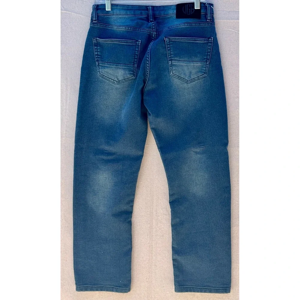 Vintage Genes Black Relaxed Fit Jeans Blue Denim Mens W28 L30 Stretch 80242